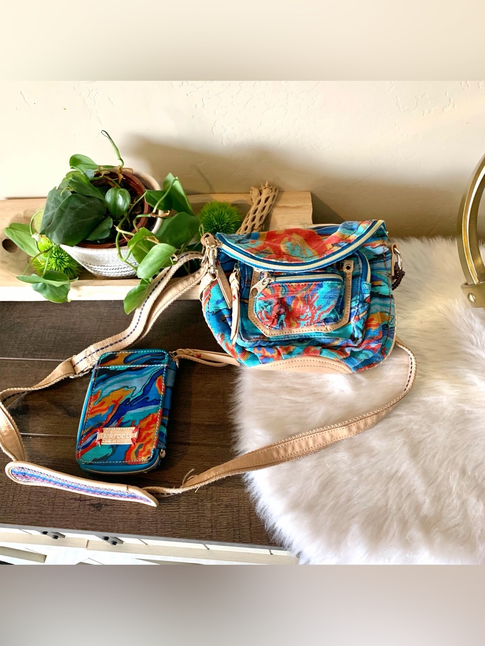 Sakroots Vintage Purse With Pouch Attachment